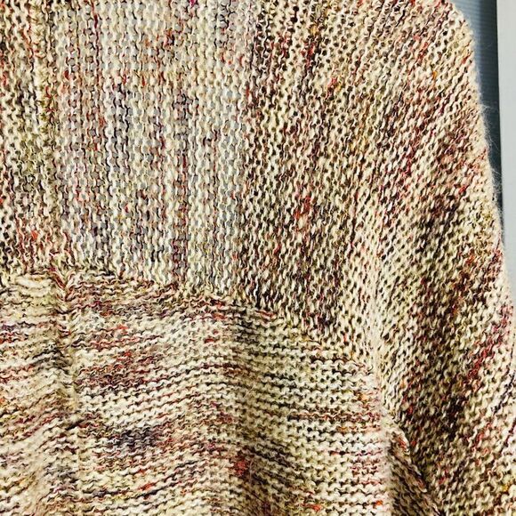 Sz S- DEX MultiColor Metallic Open Knit Oversize 3/4 Length Cardigan Sweater - Picture 4 of 6